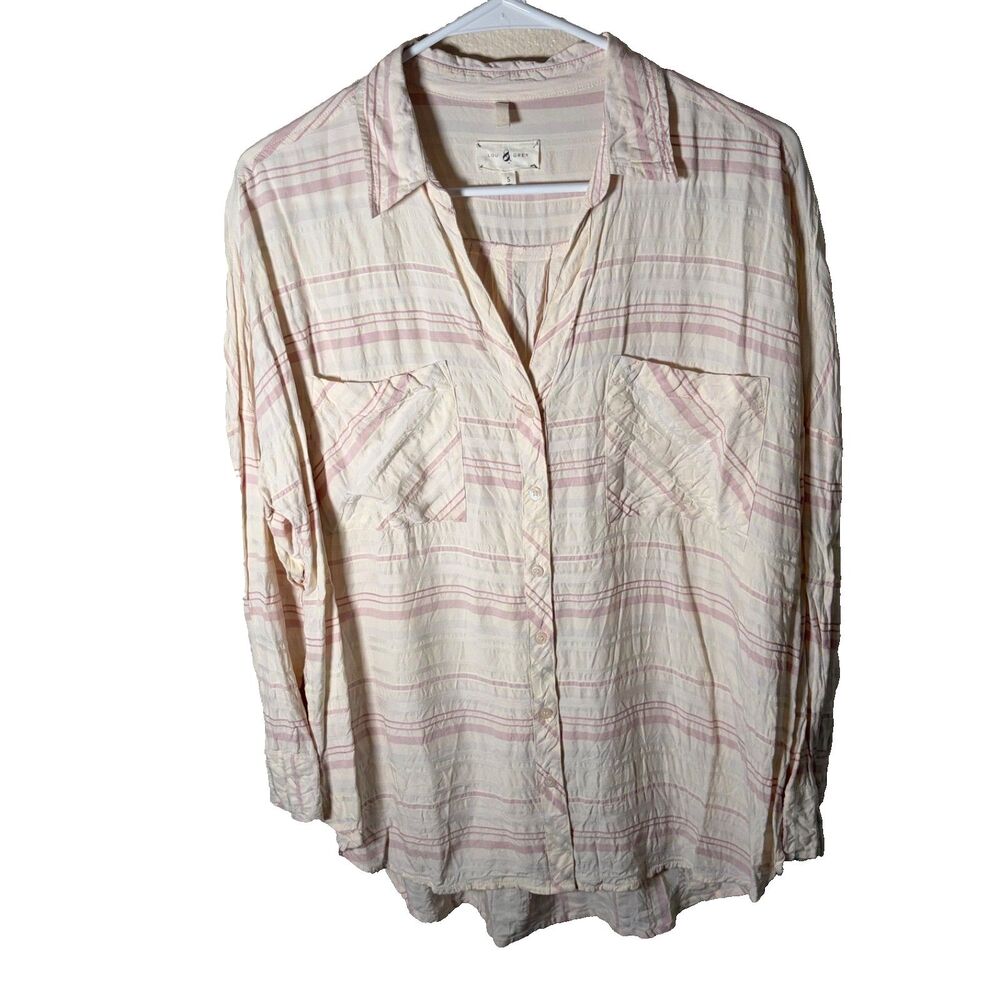 Lou & Grey Shirt Women's Small Plaid Button Up Long Sleeve Collared Shirt Top